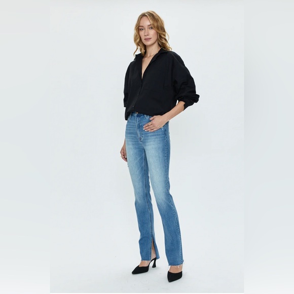 Pistola High Rise Boot Cut Colleen Tower Raw Split Hem Denim Jeans Size 29 - Picture 4 of 14